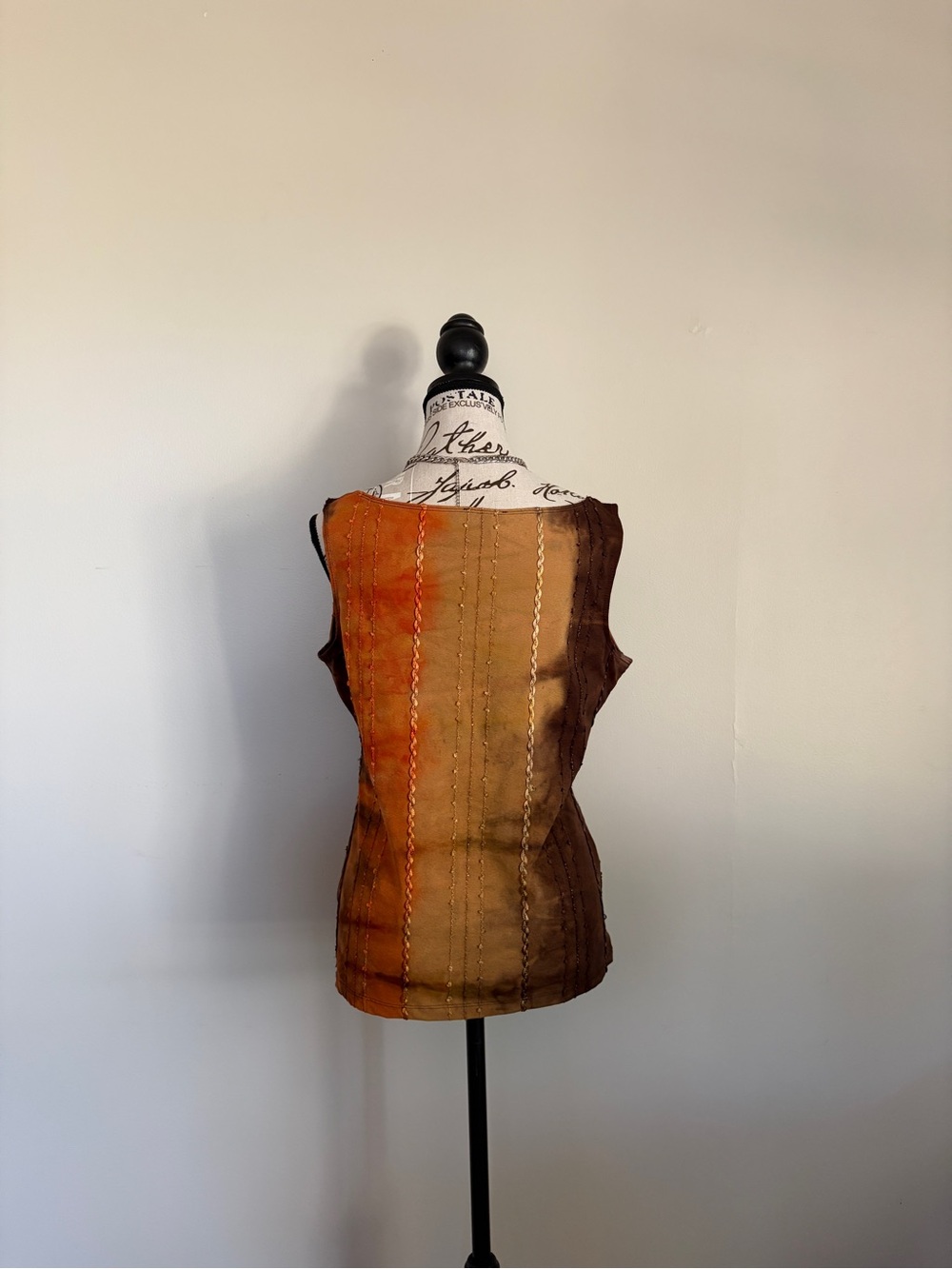 Y2K Le Chateau Orange Brown Fairy Whimsigoth Earthy Sequin Top - Picture 2 of 8